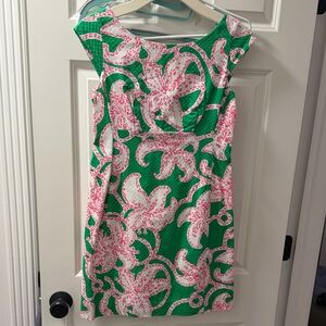 Lilly Pulitzer Green and Pink Floral Mini Dress